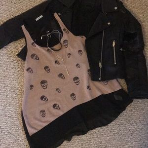 Pink and Black Skull Top
